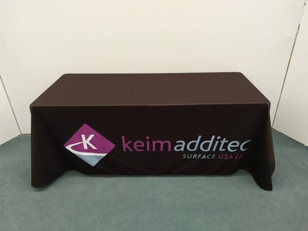 Our premium dye-sublimated, custom printed drape table covers are the perfect complementary tabletop display accessory