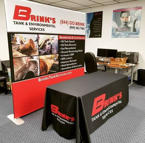 Our premium dye-sublimated, custom printed drape table covers are the perfect complementary tabletop display accessory