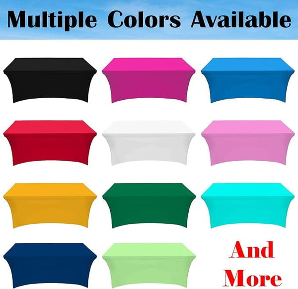 Our premium dye-sublimated, custom printed fitted table covers are designed to be more form fitting than drape style
