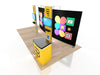 Yellow 10x20 Eco-Modular Backlit TV Exhibit Booth with Black Panels
