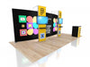 Yellow and black 10x20 Eco-Modular Backlit TV Exhibit Kit with geometric graphics
