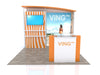 10x20 Eco-Modular Backlit Shelving TV Exhibit Kit with ving branding