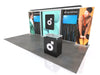 Black glossy display booth with white logo for 10x20 Eco-Modular Backlit TV Exhibit Kit 06
