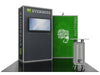 Black and green Evernote booth with logo on digital screen in 10x20 Eco-Modular TV Exhibit Kit 28