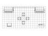 Black-and-white 10x20 Eco-Modular TV exhibit floor plan with grid and furniture