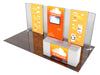 Orange white SoundCloud 10x20 backlit TV booth with smartphone panels