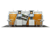 Orange and white HomeAdvisor 10x20 Eco-Modular TV Exhibit Kit booth