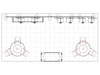 Black line drawing of 10x20 Eco-Modular Shelving Exhibit Kit dining room layout on graph paper