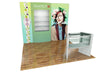 Swatch floral watch display on eco-modular backlit shelving kit