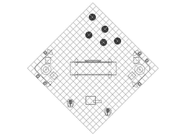 Black-and-white diamond floor plan for ecoSmart ECO-4053 Island Backlit