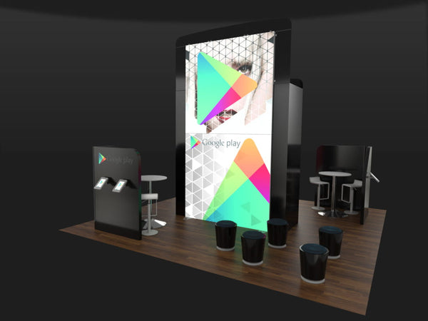 Vibrant multi-colored Google Play logo on ecoSmart Island Backlit ECO-4053 screen