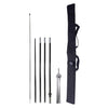 Black telescoping flagpole kit with silver tripod base and case