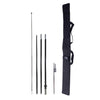 Black telescopic flagpole kit with carrying case and ground stake base