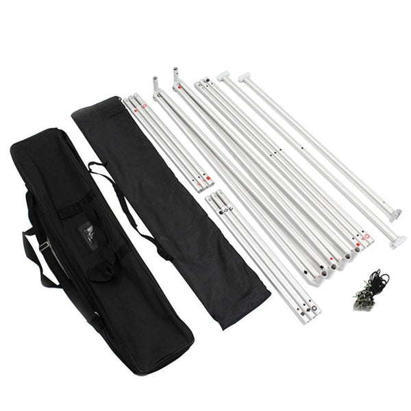 Silver aluminum telescoping tent poles with black bag for Foundation Outdoor Banner Stand