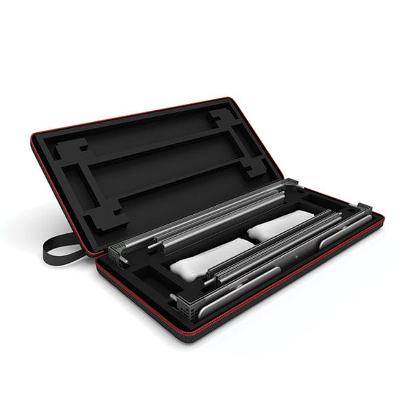 Black and red Nintendo Switch Joy-Con carrying case with molded compartments