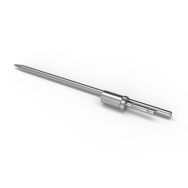 Silver metal ground stake needle with threaded end for outdoor flags