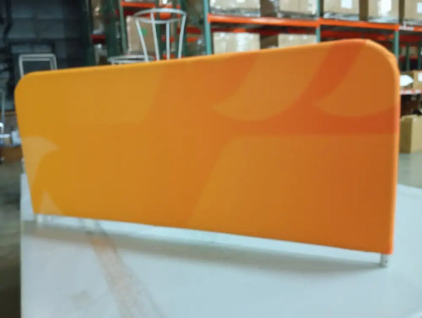 Vibrant orange curved fabric panel for large crowd control safety barrier