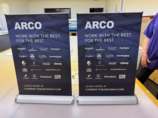Our Mini Table Top Retractable Banner Stand offers a compact and stylish way to display your brand or message
