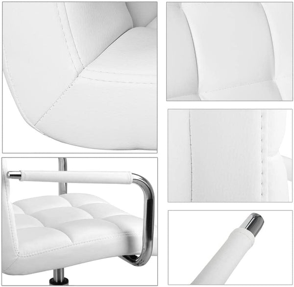 Modern Leather Desk Swivel Chair with Armrests and Wheels