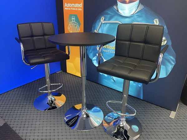 Modern Leather Swivel Armrest Barstool Chairs