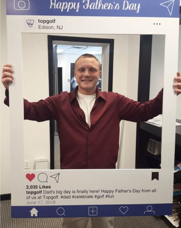 White Cardboard Instagram-Style Photo Frame for Fathers Day Mounted Poster