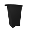 Black plastic N1 Locking Storage Counter trash can with curved top edge
