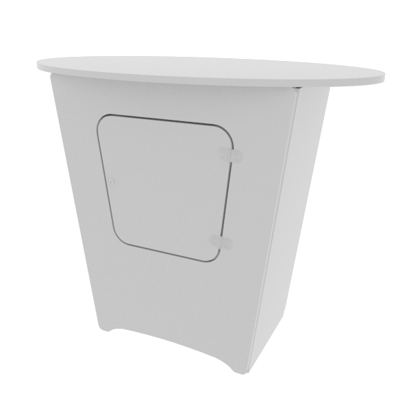 N1L Locking Storage Counter with white curved-top minimalist design