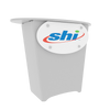 N1L Locking Storage Counter with white plastic podium and shi logo