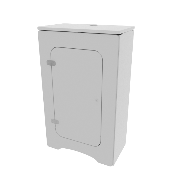 N3 Locking Storage Counter white plastic utility cabinet with single door