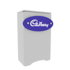 White Cadbury chocolate box with purple oval logo in N3 Locking Storage Counter