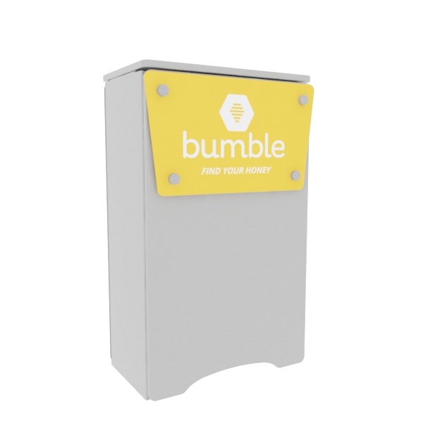 White N3 Locking Storage Counter with yellow Bumble logo panel