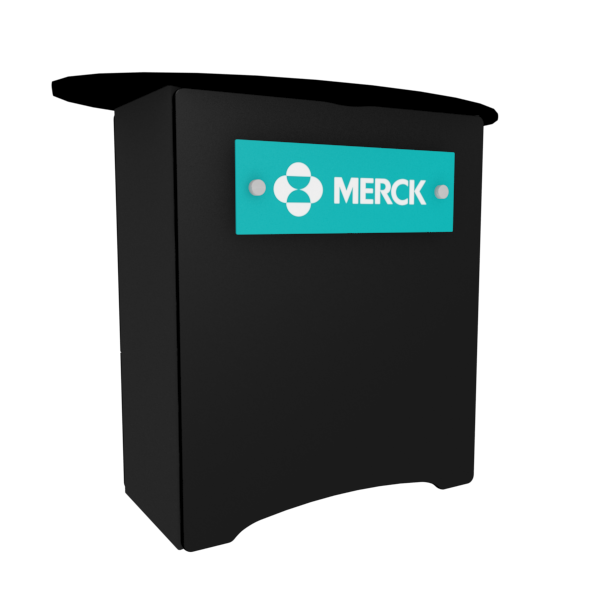 N3L Locking Storage Counter with Merck teal label stand