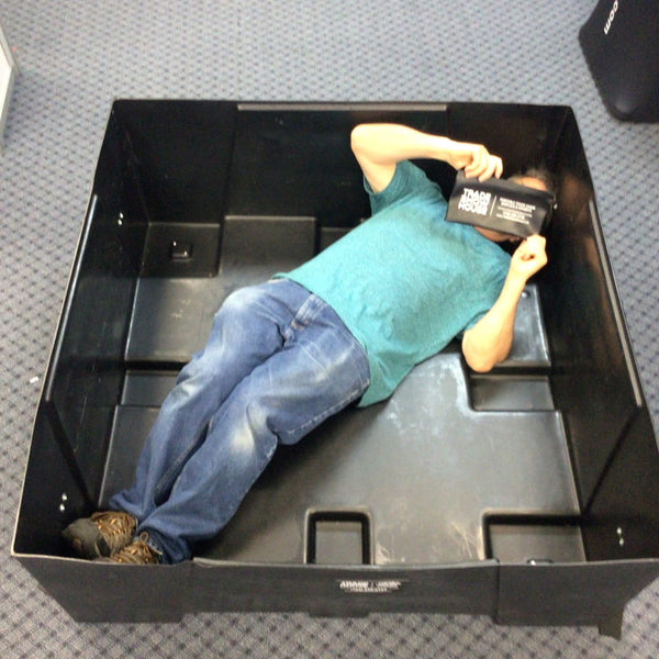 Black OCF2 Freight Shipping Case Tub with plastic compactor compartments