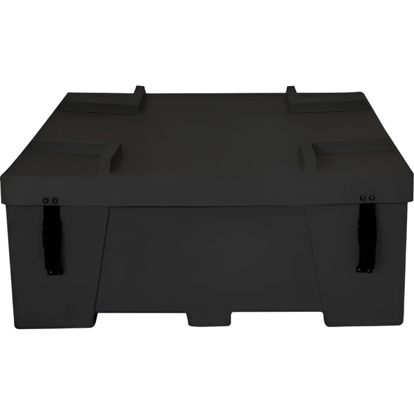 Black OCF2 Freight Shipping Case Tub with reinforced corners and handles