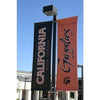 Black and orange California High School Grizzlies outdoor pole banners with paw print logo
