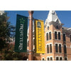 Green and yellow outdoor pole banners with Profuturus and Baylor text