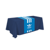 Personalized middle fabric table runners can put the finishing touch on a covered with solid color cover (under throw).
