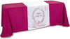 Personalized middle fabric table runners can put the finishing touch on a covered with solid color cover (under throw).