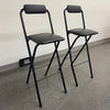 Portable Counter Height Leather Folding Bar Stool with Low Backrest