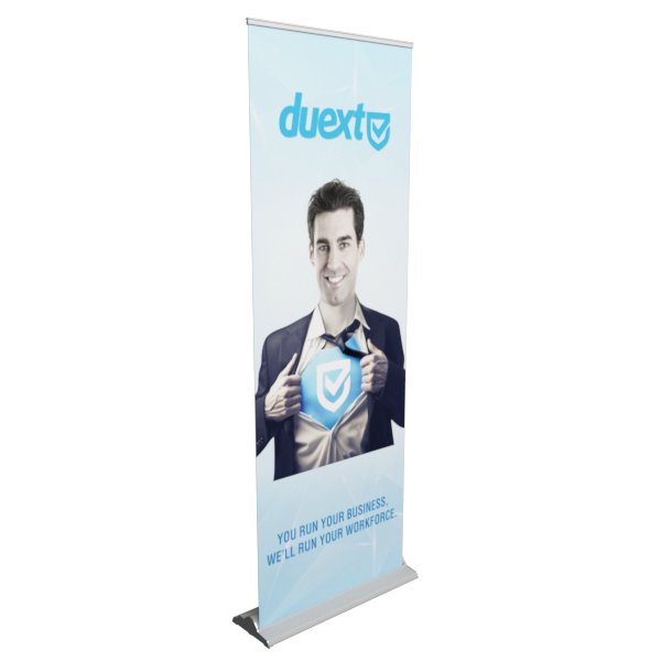 36 inch Premium Silver Retractable Banner Stand - 36 x 72 / Silver / No LED Light - Retractable Banner Stands