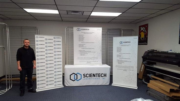 Premium 36 Inch Table Top Retractable Banner Stand - Tabletop Stands