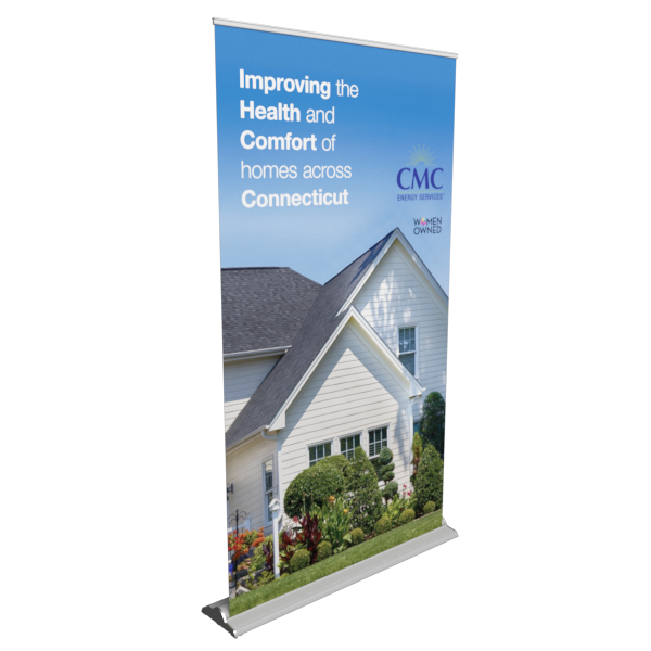 48 inch Premium Retractable Banner Stand - 48 x 72 / Silver / No LED Lights - Retractable Banner Stands