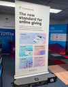Premium 48 Inch Retractable Banner Stand with FundraiseUp ad