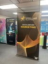 Premium 48 Inch Black and Gold Retractable Banner Stand for Stellar Financial Group