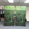 Premium 48 Inch Retractable Banner Stand with Green Black Cityscape Design