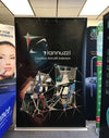 Premium 60 Inch Retractable Banner Stand with Iannuzzi logo and aircraft interior