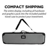 Premium 60 Inch Retractable Banner Stand with black padded travel case, adjustable strap, front zipper
