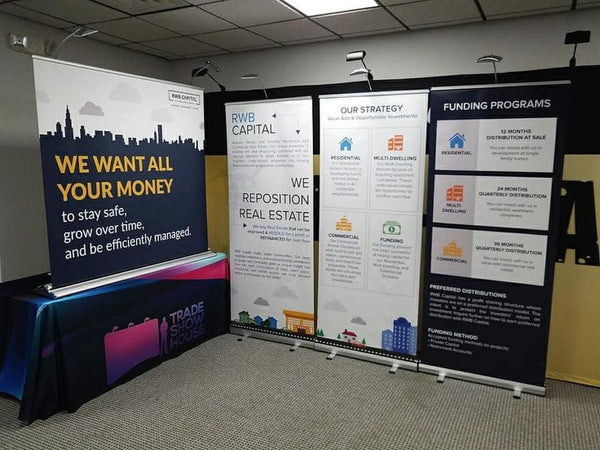 Premium 60 Inch Table Top Retractable Banner Stand - Tabletop Stands