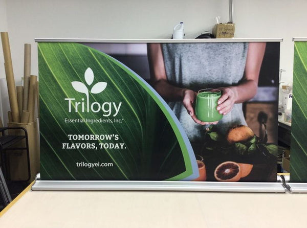 Premium 60 Inch Table Top Retractable Banner Stand - Tabletop Stands