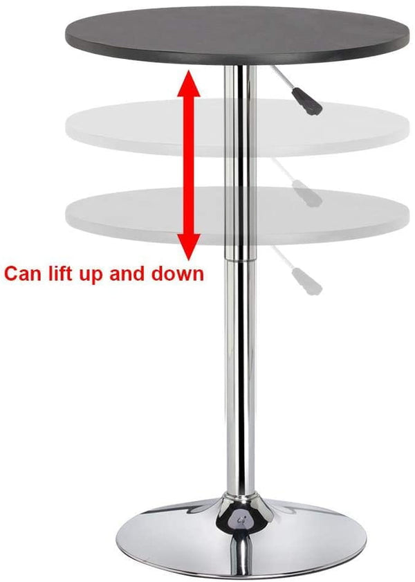 36 Tall Black Round Hydraulic Bar Table